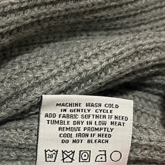 SOLD! THE BEACH PEOPLE Gray Twin Palms Chunky Knit Open Front Cardigan XL/2XL - Picture 11 of 16